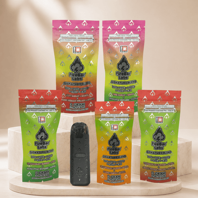 FireBar DUO 3 - in - 1 Indica + Sativa + Hybrid 3 Gram Signature Blend Vape - FireBar Labs - Watermelon Zlushie (Indica) × Pineapple Express (Sativa)