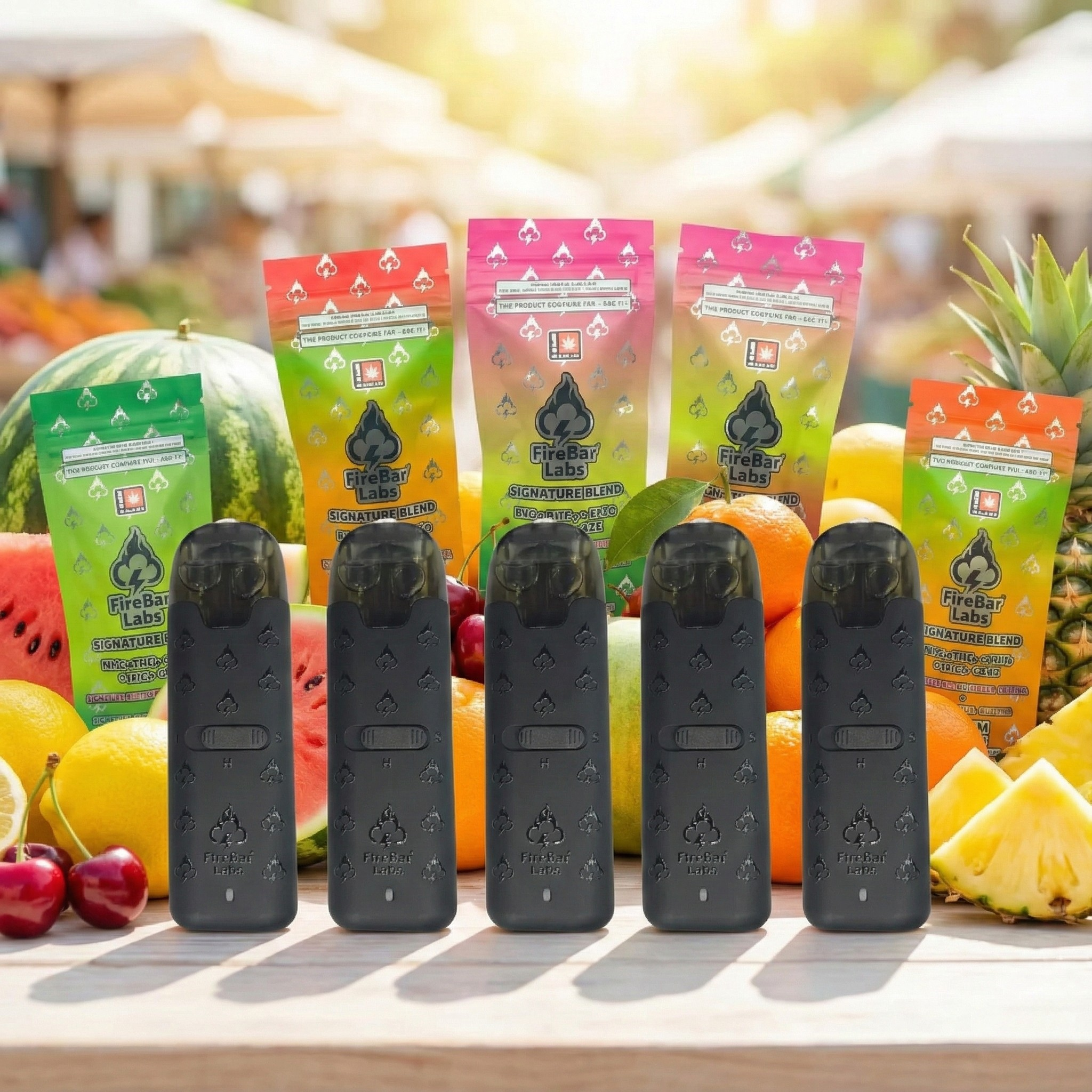 FireBar DUO 3 - in - 1 Indica + Sativa + Hybrid 3 Gram Signature Blend Vape - FireBar Labs - Watermelon Zlushie (Indica) × Pineapple Express (Sativa)