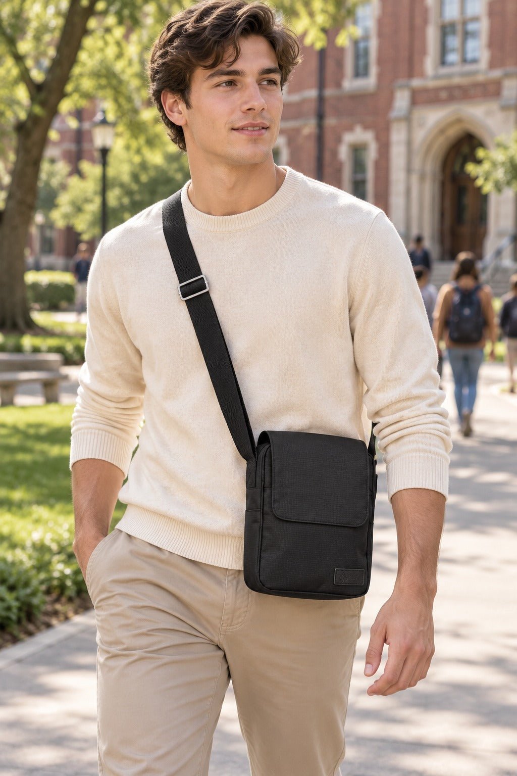 FireBar Labs Essential Messenger Bag - Smell Proof + Hidden Lock - FireBar Labs - Olive Green