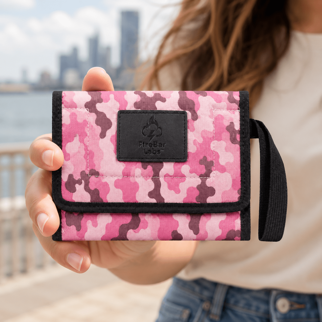 FireBar Labs Essential Travel Wallet - Smell Proof + Hidden Lock (× PBAL) - FireBar Labs - Pink Camo