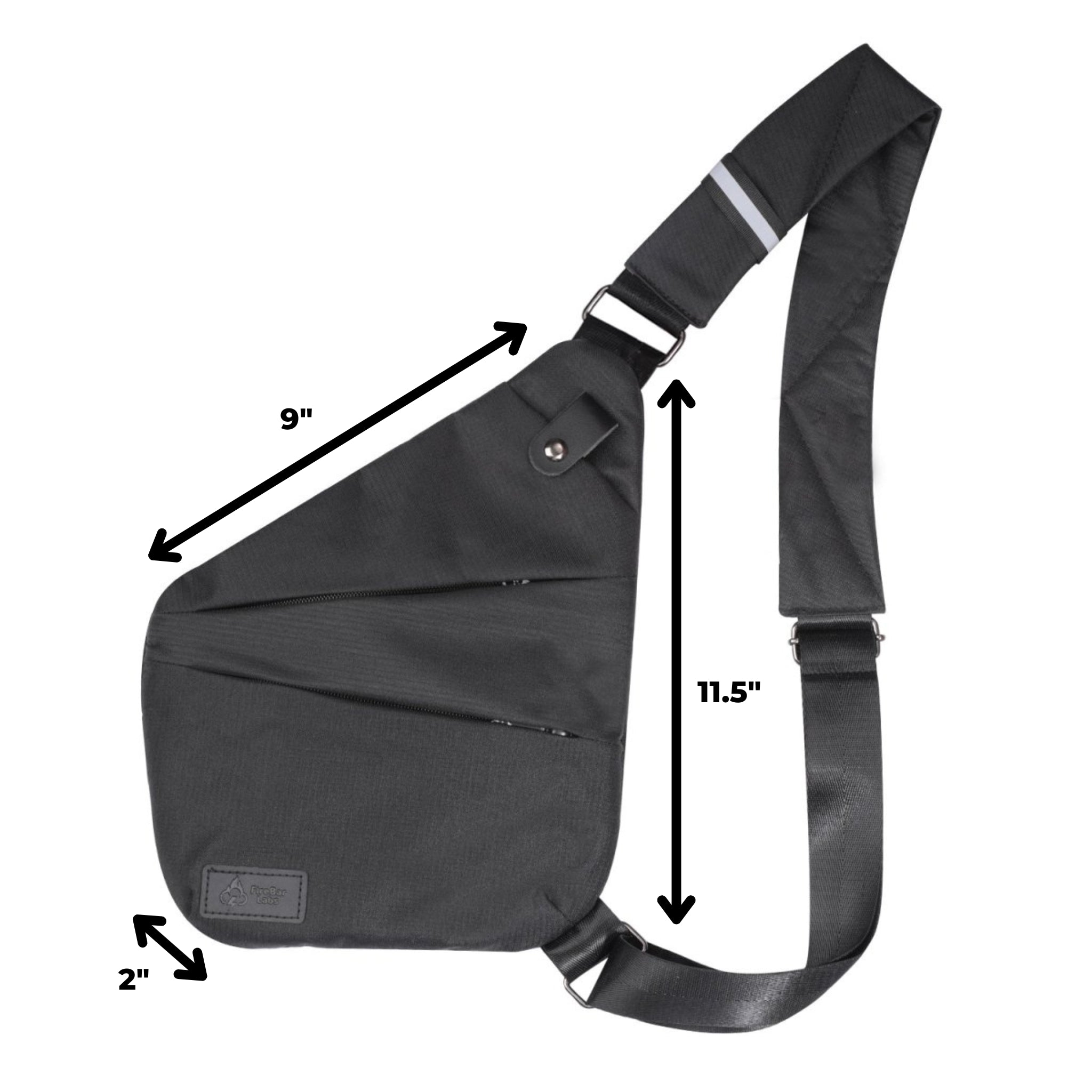 FireBar Labs Smell Proof Cross Body Bag - Lockable - Smell Proof Fashion - FireBar Labs - Stealth Black
