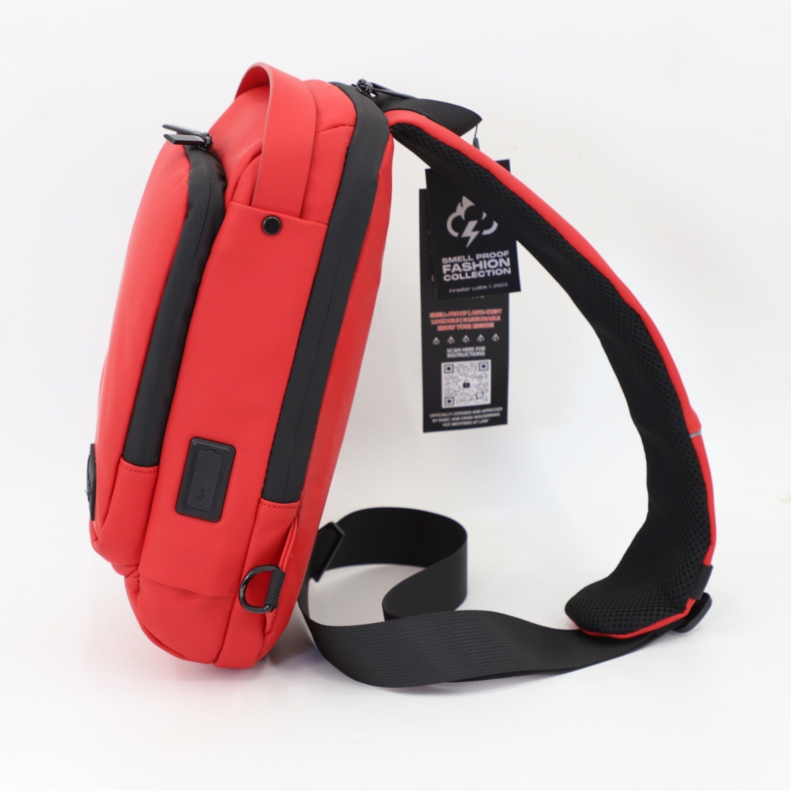 FireBar Labs Smell Proof Executive Tech Cross Body w/USB - C Fast Charge Port - Hidden Lock - FireBar Labs - Saddle Brown