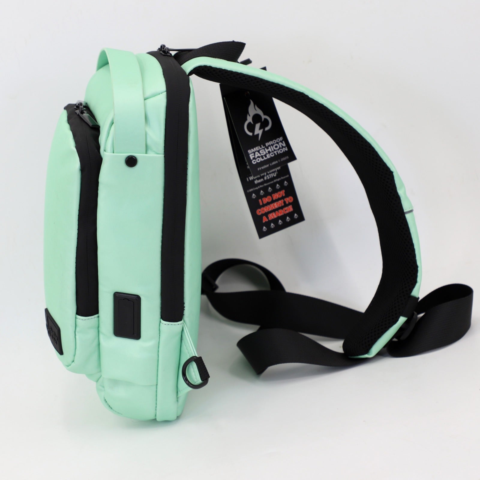 FireBar Labs Smell Proof Executive Tech Cross Body w/USB - C Fast Charge Port - Hidden Lock - FireBar Labs - Saddle Brown