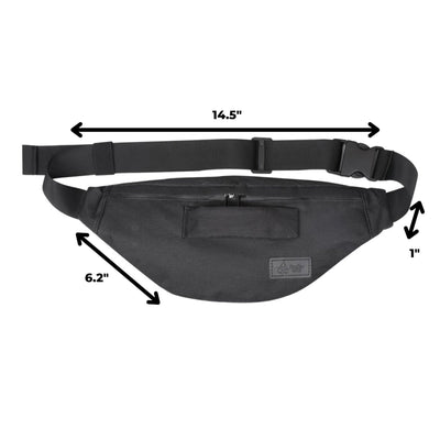 FireBar Labs Smell Proof Fanny Pack / Shoulder Bag - Hidden Lock - Smell Proof Fashion - FireBar Labs - Stealth Black