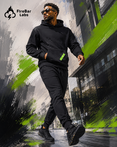 FireBar Labs StealthWear Apparel — Confident stride in the urban jungle