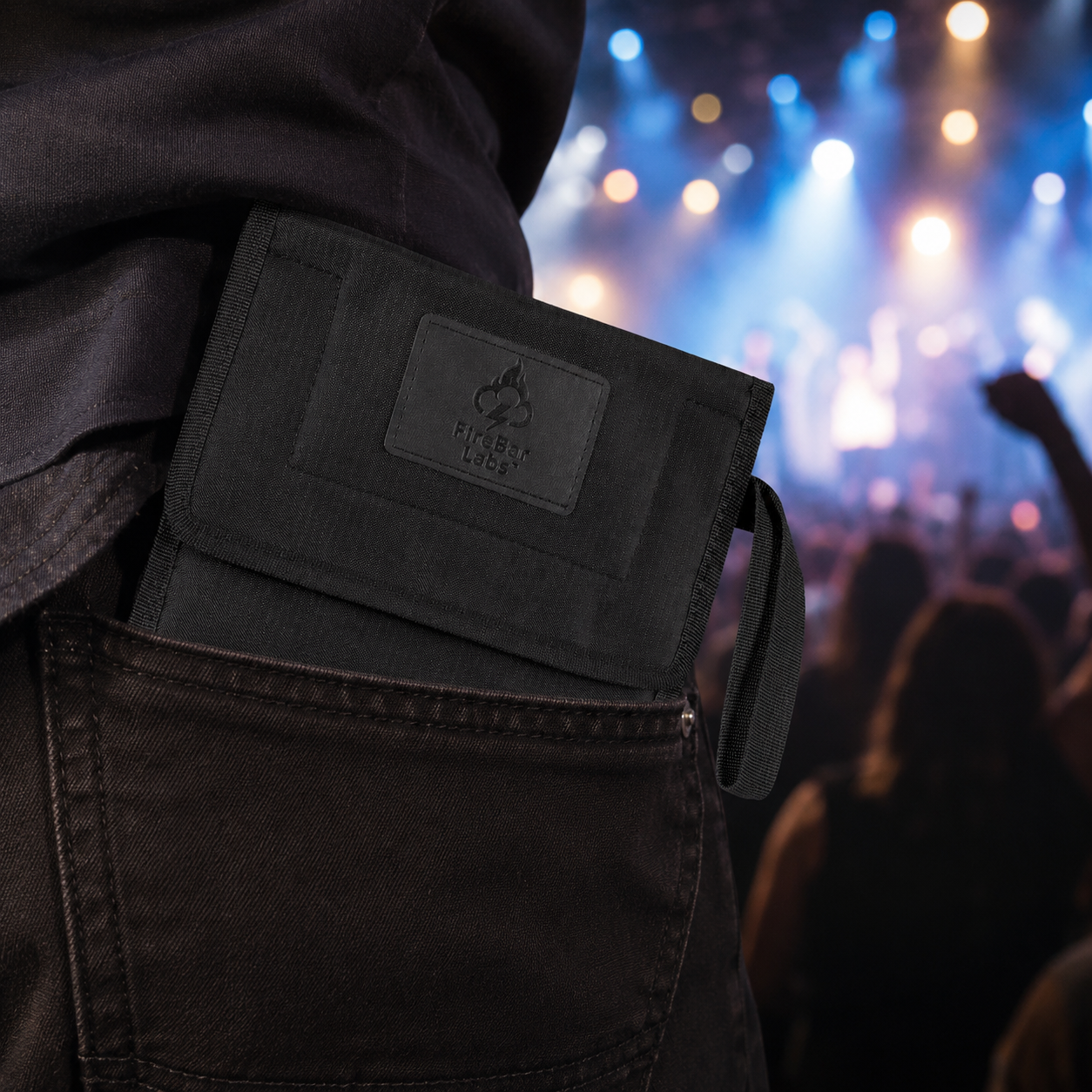 FireBar Labs Travel Wallet — Concert vibes with FireBar pouch