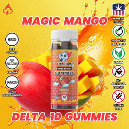 FireBites 25mg Delta 10 THC Gummies - 750mg - FireBar Labs - Mango
