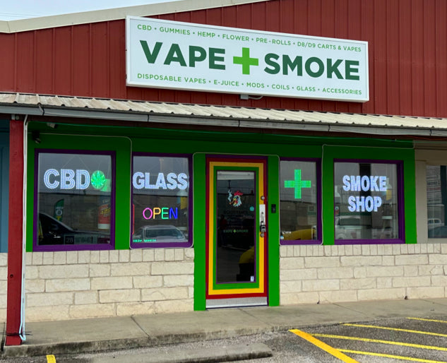 Roosters Vape & Smoke Shop Delta 8 THC-A Kratom storefront in Liberty Hill, TX