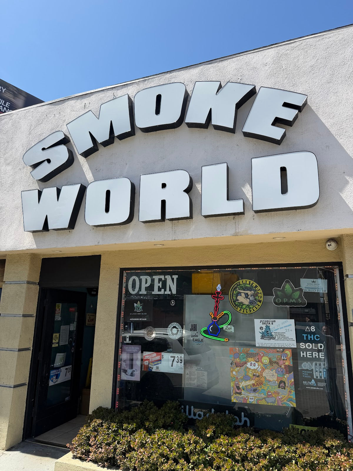 Smoke World Tobacco storefront in Los Angeles, CA