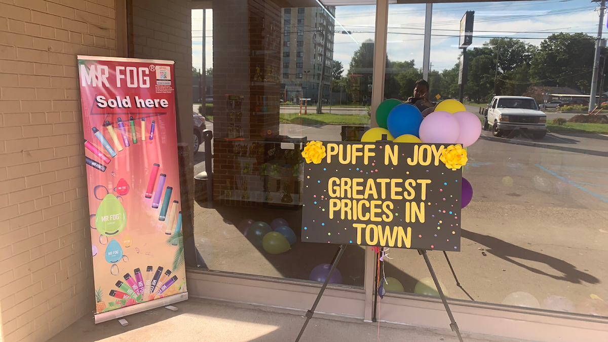 Puff n Joy Smoke Shop storefront in Louisville, KY
