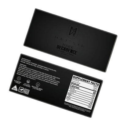 MAJESTK Chocolate - 12 Servings (.5g per serving, 6G) - FireBar Labs - Dark Chocolate (Vegan)