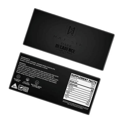 MAJESTK Premium Mushroom Chocolate Bar — 12 Servings (0.5 g per serving, 6 g total) - FireBar Labs - Dark Chocolate (Vegan)