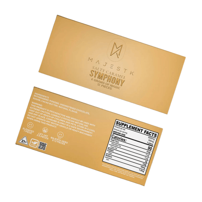 MAJESTK Premium Mushroom Chocolate Bar — 12 Servings (0.5 g per serving, 6 g total) - FireBar Labs - Salted Caramel