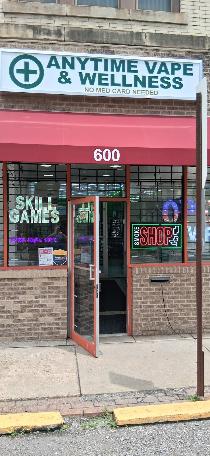 Anytime Vape and Wellness storefront in McKees Rocks, PA
