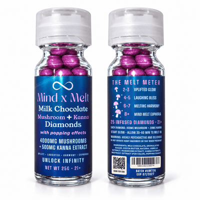 Mind x Melt Milk Chocolate Popping Diamonds — Mushroom + Kanna - FireBar Labs - 25