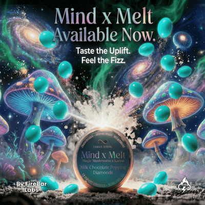 Mind x Melt Milk Chocolate Popping Diamonds with 3G Mushroom + 250mg Kanna - FireBar Labs - 