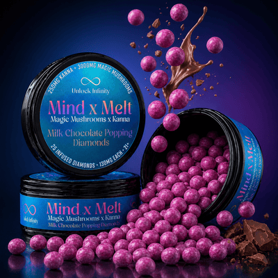 Mind x Melt Milk Chocolate "Popping" Diamonds with 3G Mushroom + 250mg Kanna - FireBar Labs - 25