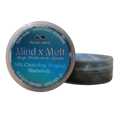 Mind x Melt Milk Chocolate Popping Diamonds with 3G Mushroom + 250mg Kanna - FireBar Labs - 