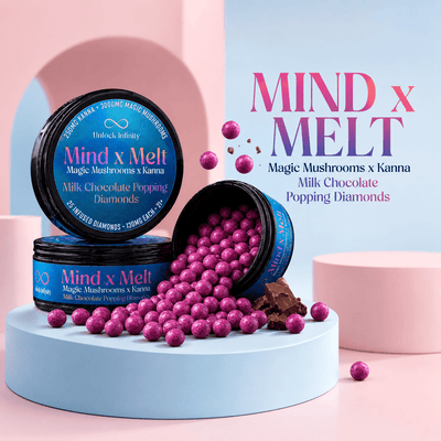 Mind x Melt Milk Chocolate "Popping" Diamonds with 3G Mushroom + 250mg Kanna - FireBar Labs - 10