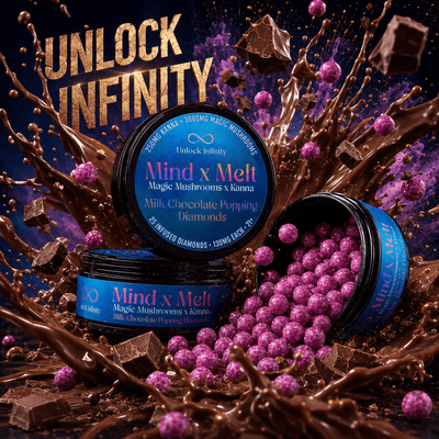 Mind x Melt Milk Chocolate "Popping" Diamonds with 3G Mushroom + 250mg Kanna - FireBar Labs - 10
