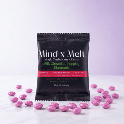 Mind x Melt Milk Chocolate "Popping" Diamonds with 3G Mushroom + 250mg Kanna - FireBar Labs - 10