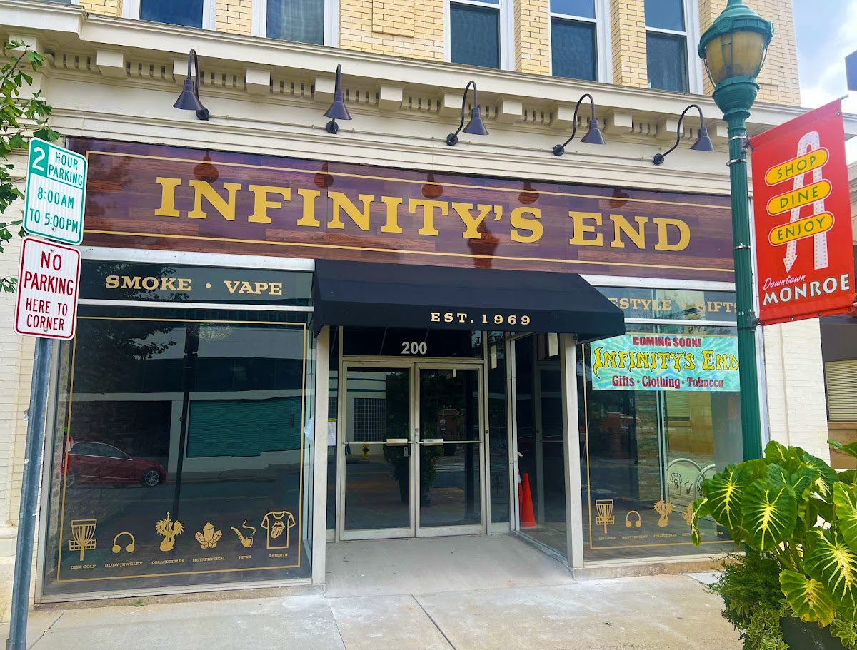 Infinity's End Smoke Shop storefront in Monroe, NC