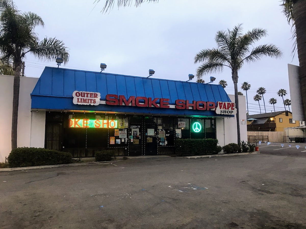 Outer Limits Smoke Shop storefront in Oceanside, CA