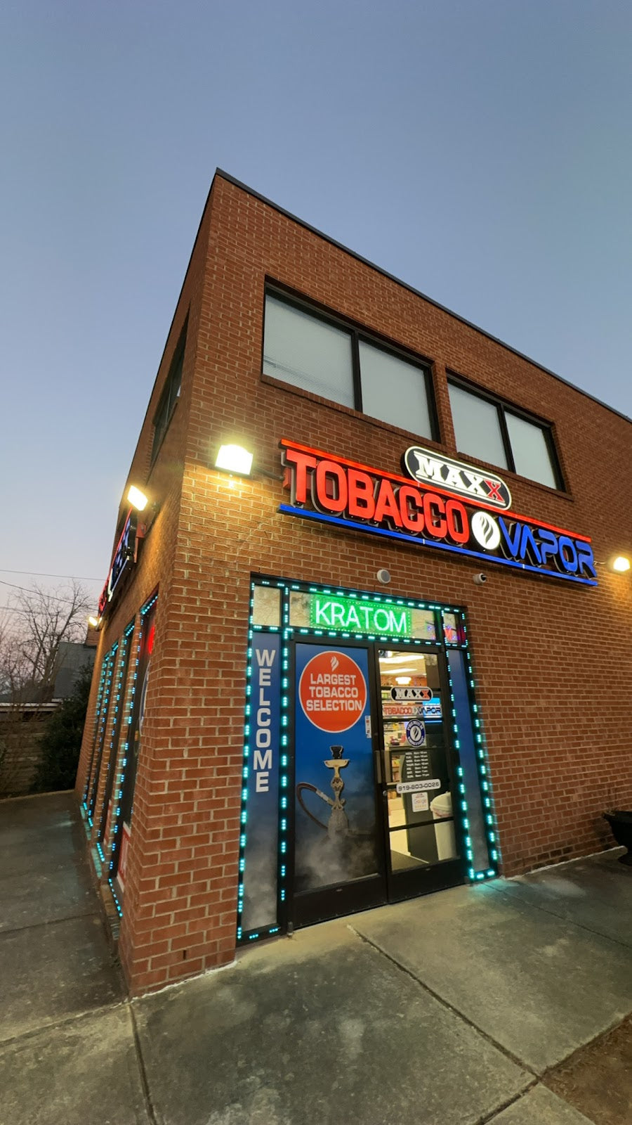 MAXX TOBACCO AND VAPOR storefront in Raleigh, NC