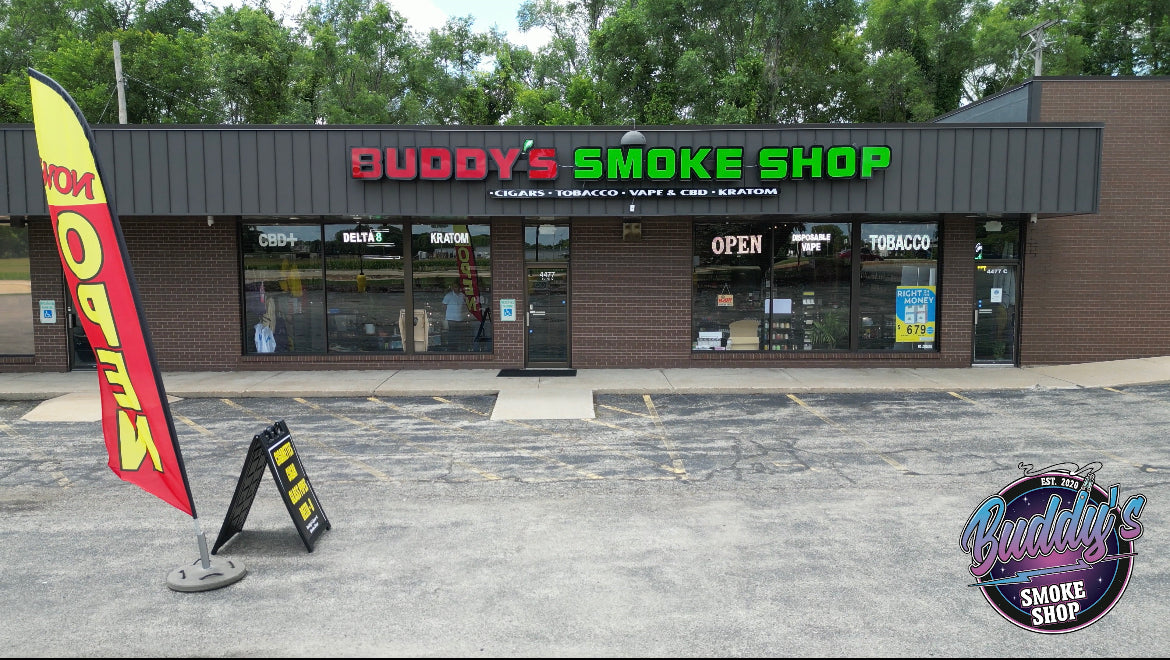 Buddy's Smoke Shop storefront in Rockford, IL