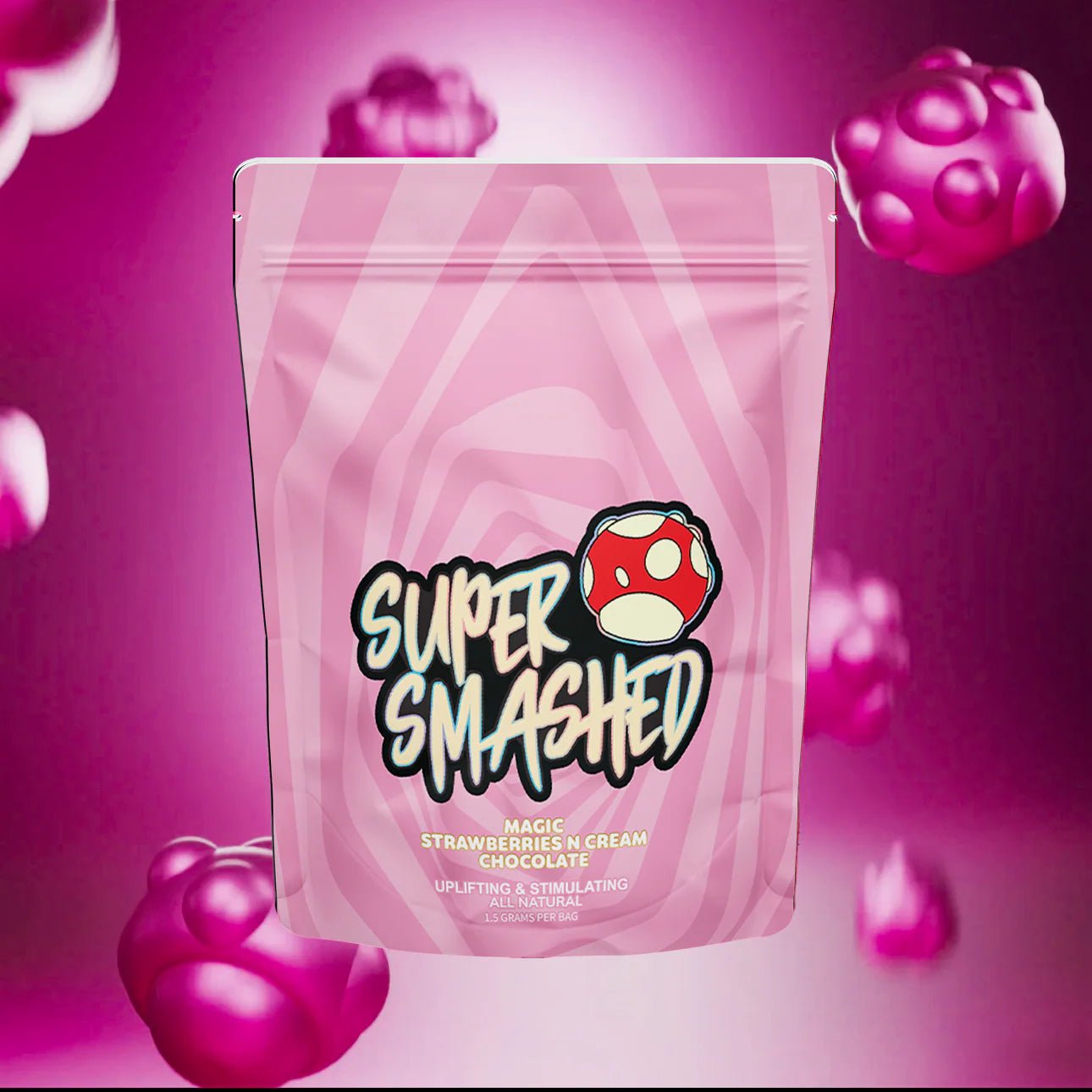 Super Smashed Entheogenic Chocolate — 3 Servings (1.5 g total - 0.5 g per serving) - FireBar Labs - Strawberries n Cream