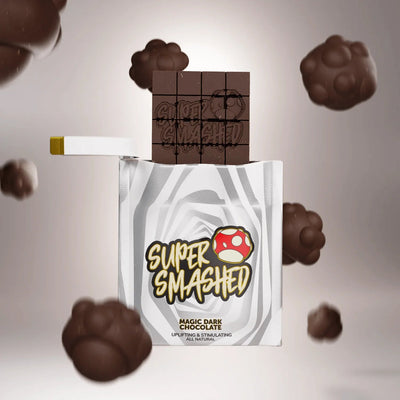 Super Smashed Mushroom Chocolate Bar — 16 Servings (0.25 g per serving, 4 g total) - FireBar Labs - Dark Chocolate (Vegan)