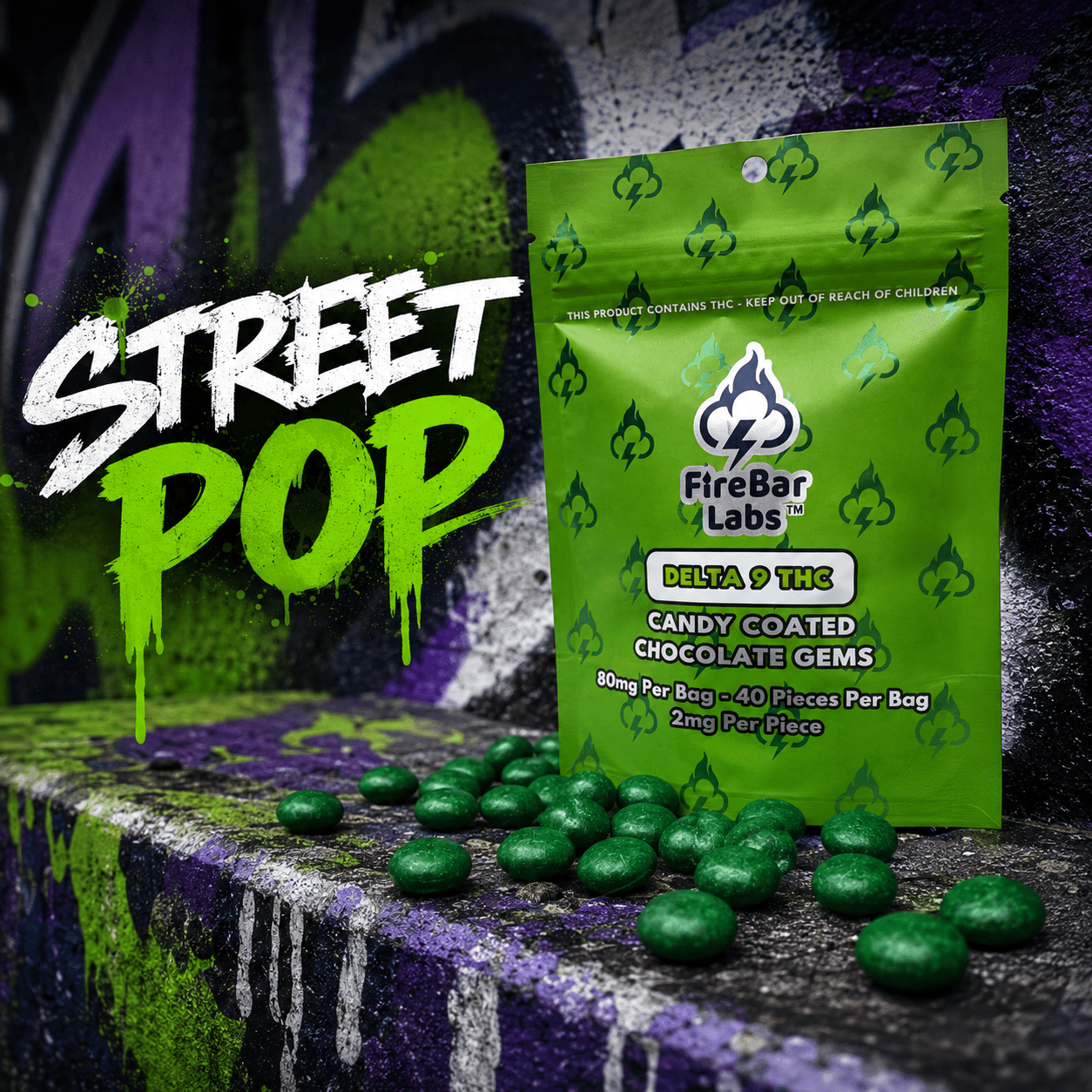 THC Infused Candy-Coated Chocolate Diamonds - FireBar Labs -