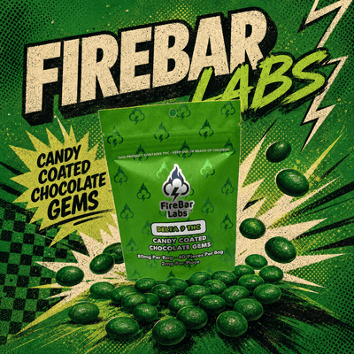 THC Infused Candy-Coated Chocolate Diamonds - FireBar Labs -